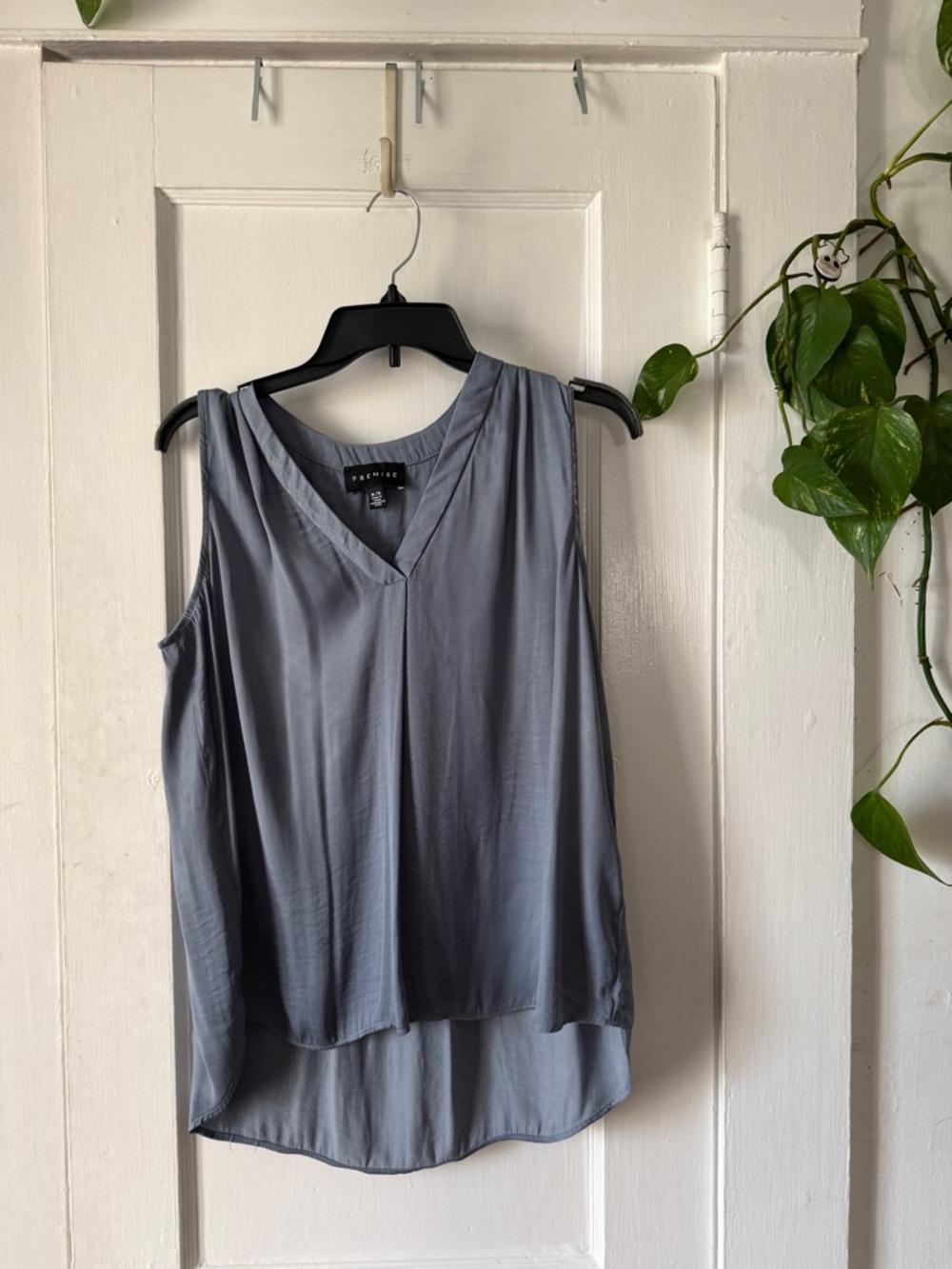 Premise Slate Blue gray  V-Neck Sleeveless High-Low Camisole